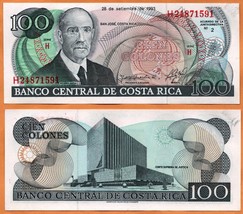 COSTA RICA 1993 UNC 100 Colones Banknote Paper Money Bill P- 261 - £2.39 GBP