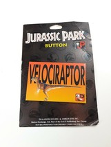 Jurassic Park Velociraptor Button pinback Carded NOS Dinosaur JP Amblin Ent. - £4.59 GBP