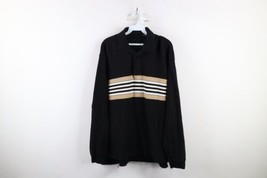 Vintage 90s Streetwear Mens XL Faded Striped Herringbone Knit Long Sleev... - £46.51 GBP