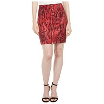 MSRP $79 GUESS Womens Red Zippered Animal Print Mini Pencil Skirt Red Size 4 - £14.18 GBP