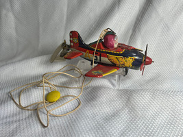 Working Vtg Marx Toys Tin Wind Up 15-A Plane String Tether Airplane With... - £240.34 GBP