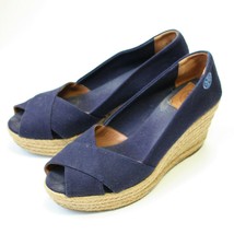 Tory Burch Women&#39;s Filipa Blue Wedge Espadrilles Shoes size 9 - $99.99
