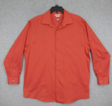 Van Heusen Men&#39;s Dress Shirt Long Sleeve Regular Fit Orange Size 17 - $10.46