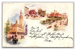 Multiview Vignette New York Città Ny Nyc 1901 Udb Americana Souvenir Postcard W3 - £7.10 GBP