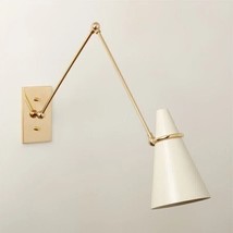 Brass Wall Lamp Mid Century Handmade Vintage White Wall Sconce Lights - £104.17 GBP