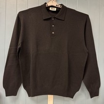 Lazo Made In Italy 100% Virgin Wool Elegant Black Polo Sweater Sz 2XL Euc - £62.12 GBP