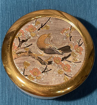 Vintage Ceramic Art of Chokin 24K Gold Trim Trinket Box Floral Design Bird 3.5” - £7.86 GBP