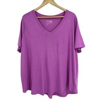 Women&#39;s Plus Size V Neck T-shirt TAFFY PURPLE Super Soft Terra &amp; Sky NEW - $19.97