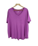 Women&#39;s Plus Size V Neck T-shirt TAFFY PURPLE Super Soft Terra &amp; Sky NEW - £15.94 GBP