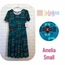 NWT LulaRoe Amelia teal Aztec print dress - £26.51 GBP