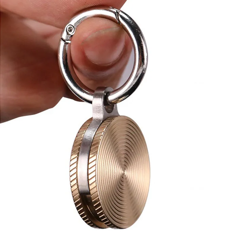 Metal EDC Pendant Gyro Necklace Key Chain Spinning Top Hand Spinner Smart Fidget - £12.97 GBP