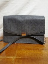 Guess Logo Sling Gray And Black Crossbody Bag Purse With Adjustable Strap - $23.33