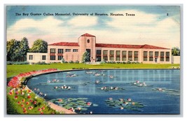 Roy Culllen Memorial University of Houston Texas TX UNP Linen Postcard N18 - £2.33 GBP