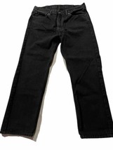 Levis 505 Jeans Mens 38x32 Regular Fit Straight Denim 100% Cotton Black ... - £19.47 GBP