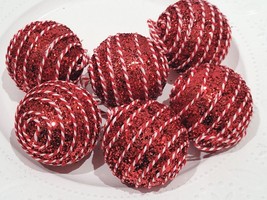 (6) Christmas Candy Cane Peppermint Grinch Gingerbread Red White Ornamen... - £15.45 GBP