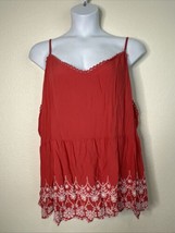 Maurices Womens Plus Size 4X Pink Eyelet Strappy Tank Adjustable Straps - $16.70