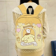 Sanrio PomPom Purin Backpack School  Kawaii Bookbag Little   Animation Canvas  B - £138.54 GBP