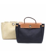 Hermes Womens Paris Black and White Canvas Leather Herbag Purse Handbag ... - $1,150.92 CAD