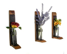 Wine Barrel Wall Hanging Flower and Candle Holders - Isotria - set of 3 made fro - £77.84 GBP