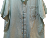 Columbia men&#39;s L Large blue white plaid checked button front shirt cotton - $16.82