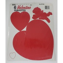 Vintage Eureka 6 Valentine Silhouettes Decorations Die Cut Cupid Hearts NOS - £19.66 GBP