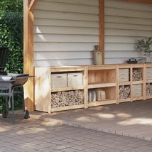 Outdoor Kitchen Cabinets 2 pcs Solid Wood Pine - £189.71 GBP