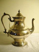Silver Plated Tea Pot With Flip Top And Ornate Leaf Pattern On Spout &amp; Handle - £39.68 GBP