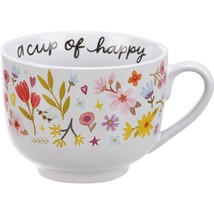A Cup of Happy Mug Stoneware 20 Oz. Stoneware Mug Inspiration Collection - £19.46 GBP