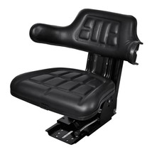 vidaXL Tractor Seat Black Steel Standard Height-Adjustable - $520.73
