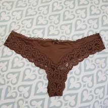 Victoria&#39;s Secret Lace Panties Thong X- Large Xl New Strings Angels Coffee Brown - £9.40 GBP