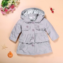 Hooyi Baby Girls Trench Coats Children Clothes Outfits Kids Hooded Girl&#39;s Outerw - £68.67 GBP