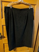 Vintage Long Skirt Velour Velvet Size 20WP Stretch Black Womens - £11.77 GBP