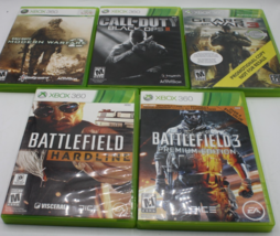 Xbox 360 Lot of 5 Games: Battlefield 3 &amp; Hardline, Call of Duty 2, Black... - $19.49