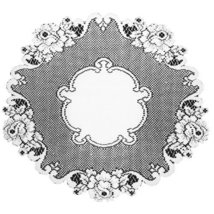 Heritage Lace Vintage Rose 20-Inch Round Doily, White - £15.33 GBP