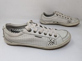 Taos Freedom White Leather Studded Sneakers Lace Up Shoes Women&#39;s Size 8... - $29.69