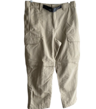 The North Face TNF Women Convertible Cargo Pants sz M Khaki 2 in 1 Zip Off - £16.55 GBP