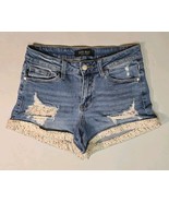 JUDY BLUE M Mid Rise Cuffed Shorts Women Floral Print JB1592 Zip 27&quot; Waist - $23.49