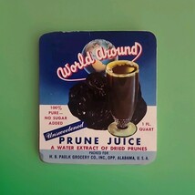 World Around Uncirculated Prune Juice Can Label One Quart H.B.PAULK GRO ... - €8,67 EUR