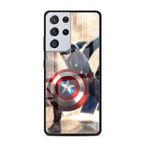 Marvel&#39;s, Captain America 1, Tempered Glass Samsung Galaxy S21 Cases - 5G Plus - £17.53 GBP