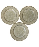 3 Mikasa Fine China Salad Plates Nature&#39;s Theme Beige Gold Nancy Green J... - £11.81 GBP