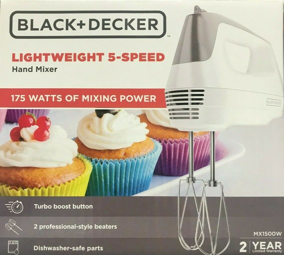 BLACK+DECKER Lightweight Hand Mixer, White, MX1500W - $34.95
