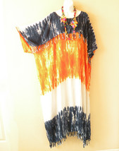 KG30 Tie Dye Kaftan Plus Caftan Kimono Fringe Tunic Hippy Maxi Dress up ... - £23.95 GBP