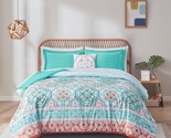 Comfort Level 8 Pc. Full Size Bed In A Bag, Aqua Boho Complete Comforter... - $73.95