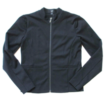 NWT J.Crew 365 Zip Front Jacket in Black Lightweight Eco Ponte Stretch Knit 0 - £34.25 GBP