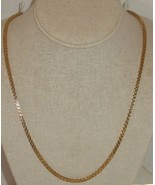 Vintage 28&quot; Long Monet Goldtone Box Chain Link Necklace Costume Jewelry - £14.81 GBP