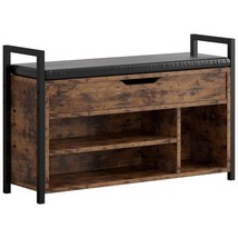 Shoe Storage Bench, Entryway Bench With Lift Top Storage Box, Metal And Board Be - £124.94 GBP