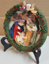 VV) Miniature Nativity Plate Display Christmas Holiday Decoration With S... - $5.93