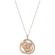 NIB Swarovski Crystal Rose Flower Pendant Necklace Small Rose Gold 5187542 - £61.54 GBP