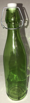 Holiday Xmas Round Green Glass Decorating Bottle 10 1/3”H W Clamp On Lid-NEW - £23.37 GBP