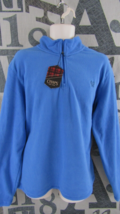 New Chaps Blue Marine Men 2XL 1/4 Zip Fleece Pullover Jacket Logo MSRP $60 - £30.17 GBP